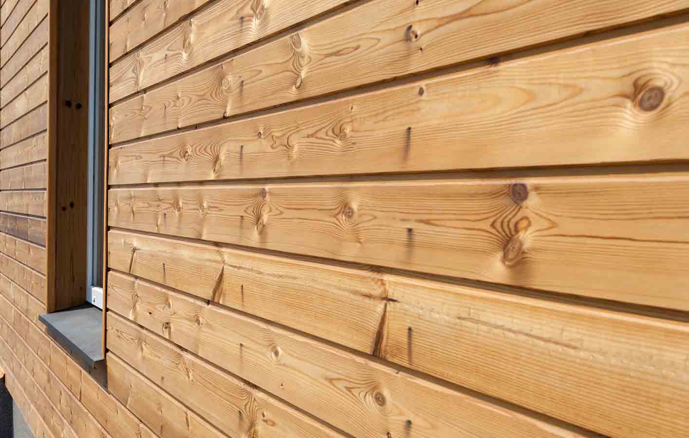 Schimmelschutz in der Hausfassade Nahaufnahme Holzfassade