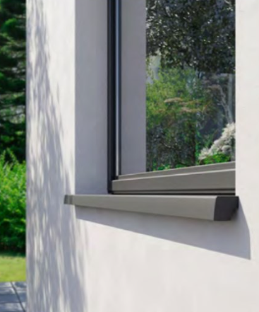 hochwertig, formstabil und umweltfreundlich - Außenfensterbänke von Werzalit bei Himmel & Weiss Eine Fensterbank an einem Haus