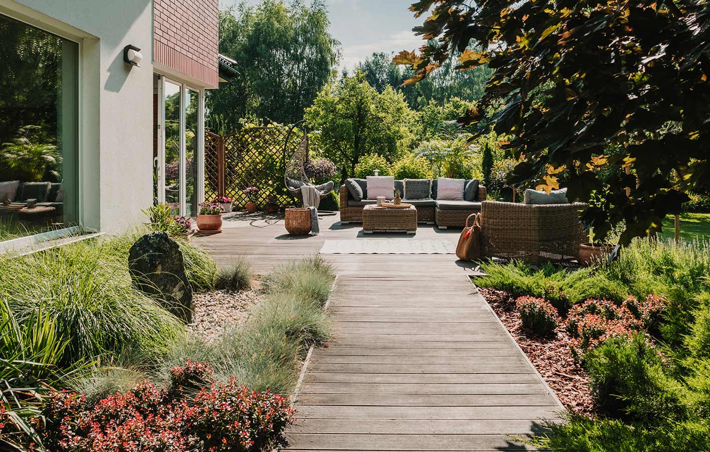 Terrassendielen im Garten