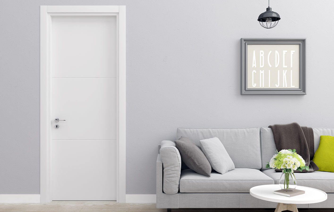 Türen und Innentüren von Himmel & Weiss aus Sulzfeld weiße Innentür im Wohnzimmer